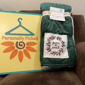 Rae Dunn PEACE ON EARTH Corduroy Throw